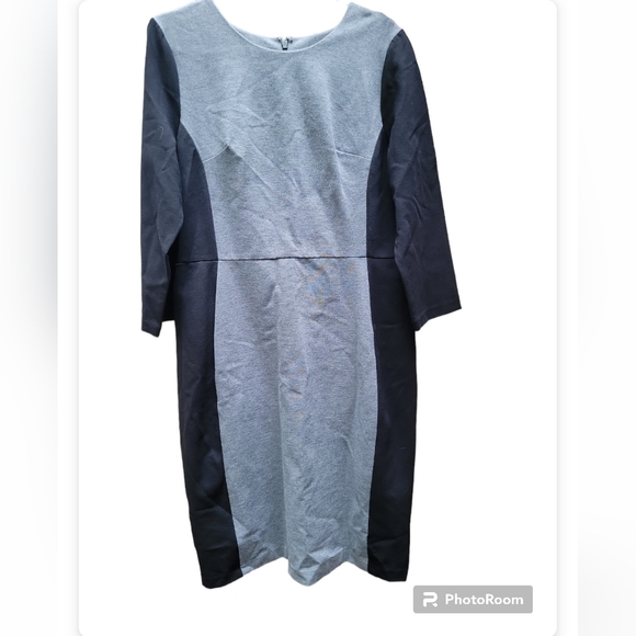 TALBOTS 3/4 SLEEVE BLACK AND GRAY DRESS SIZE 12 NWT - Picture 5 of 5
